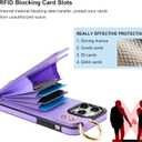 Folosu for iPhone 14 Pro Max Wallet Case with Card Holder, Hand Wrist Strap Loop Holder Kickstand, RFID Blocking Finger Grip Ring PU Leather Double Buttons Shockproof Cover 6.7" Purple
