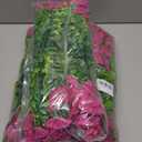3 x Artificial Flowers Fake Plants for Outdoors Decoration, 12 Bundles Silk Morning Glory with Eucalyptus Realistic UV Resistant Fuchsia Faux Flowers for Outside Planter Yard Patio Garden Home Indoor Urn