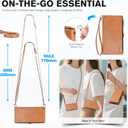 TUCCH Removable Crossbody Case Wallet for iPhone 17 (6.3-inch) 2025, Wireless Charging, RFID Blocking 9 Card Slots, Lanyard, Wrist Strap, Zipper Pocket, PU Leather, Stand Magnetic Cover, Light Brown