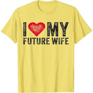 I Love My Future Wife Marriage Fiance Groom Wedding Vintage T-Shirt Yellow Size XL