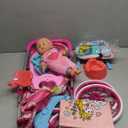 Baby Doll Stroller Toys Set with 12.5" Baby Doll,Dining Chair,Quilt Pillow,24 PCS Doll Accessories and 2 Sets Doll Clothes,Baby Stroller Toys for Girls Toddlers 3-5 4-6 5-7 Gifts for Pretend Play