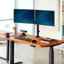 Black Dual Monitor Arm Mount for 13-27 Inch Screens | Ultrawide Screens Up to 34 inch Fully Adjustable Stand with C-Clamp/Grommet Base Max VESA 100x100 Each Screen Capacity 22lbs