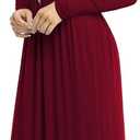 VIISHOW Women's Long Sleeve Loose Plain Maxi Dresses Casual Long Dresses with Pockets (L)