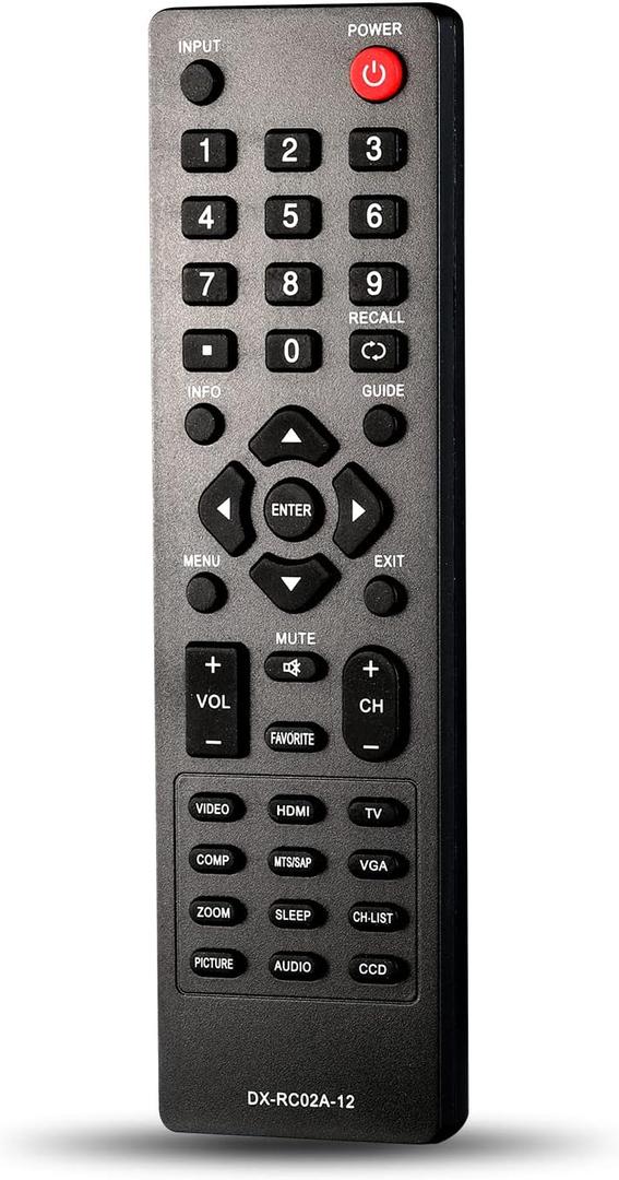 DX-RC02A-12 Universal TV Remote Control fit for Dynex DX-26L100A13 DX-32L100A13 DX-32L152A11
