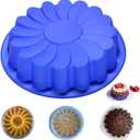 Jiareally Silicone Large Flower Cake Mould for Chocolate Jello Candy Silicone Baking Molds for Cakes,9 inch Non-Stick Fluted Tube Cake Pans