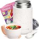 Thermo for Hot Food for Adults Kids | Wide Mouth, 26 oz Insulated Food Jar with Spoon, Leakproof Soup Thermo for School Office Travel, Thermal Steel Lunch Container Easy to Carry (White) (26 Fluid Ounces, Sprinkle Joy)