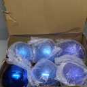 Wettarn 6 Pieces Large 6" Christmas Balls Christmas Tree Decoration Ornaments Shatterproof Balls for Birthday Easter Valentine Wedding Decorations 4th of July Memorial Day(Blue Mix)