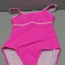 Women's Modest Color Block One Piece, Full Coverage Tummy Control Bathing Suit, Slimming Long Torso Sporty Swimsuits, M, Pink