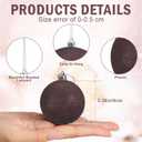 24 Pcs Neutral Textured Christmas Ball Ornaments 2.4 Inch Rustic Brown Burgundy Red Cream Xmas Baubles Farmhouse Xmas Tree Decorations Modern Christmas Home Decor for Tree Holiday