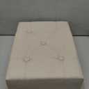 Poofzy Small Foot Stool Ottoman, Linen Ottoman Foot Rest with Legs, Rectangle Foot Rest for Couch, Footstools and Ottomans Small for Living Room and Entryway (Beige)