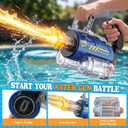 Electric Water Gun for Adults Kids,Automatic Squirt Water Guns with Water Spray Sound and Led Light,700CC Large Water Tank+2300CC Backpack,26-33 FT,Watergun for Summer Outdoor Pool Beach Toys for Boys