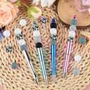 ASTARON 100 Pcs 15mm Silicone Beads for Crafts, 5 Colors: Grey, Light Grey, White, Black, Plaid Pattern