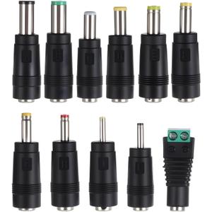 DC Adapter Plug, 11 Pcs Universal 5.5 mm x 2.1 mm DC AC Power Adapter Tips Connector Charger Adapters Kit Power Supply Plug Jack Tips for Led Strip, Laptop