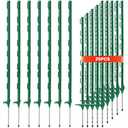 25 Pack Metal Fence Posts,4 FT Garden Fence Post,No Dig Garden Temporary Plastic Fence Posts,Green Garden Stakes for Temporary Fencing, Electric Fence Wire, Corner Anchor