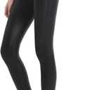 Retro Gong Womens Faux Leather Leggings Stretch High Waisted Pleather Pants (Medium, Black)