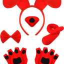 Syhood Puppy Dog Costume Set Ears Headband Bowtie Nose Tail Paw Gloves Accessories for Carnival