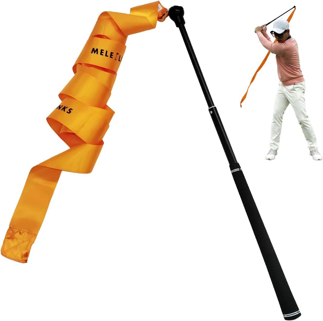 Golf Swing Trainging Stick with Ribbon Lightweight Swing Stick Golf Strength Warm Up Golf Warm-Up Stick for Improve Strength Tempo Balance Trainer