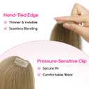 REECHO Clip in Hair Volumizer, 2PCS 6 inch Short Thick Clip in Hairpieces Adding Extra Volume Hair Pieces for Women -Dark Blonde with Highlights