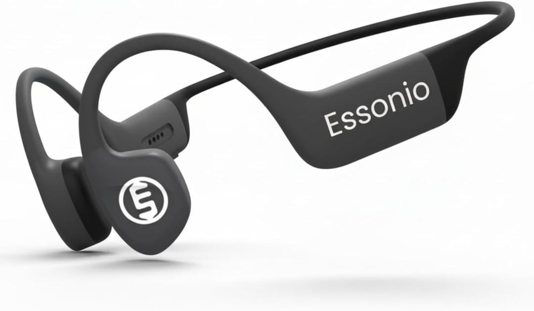 Premium Bone Conduction Headphones  Waterproof IP78, Open-Ear Bluetooth 5.4 with 32GB MP3, Noise-Canceling Mic, AI Voice Control, Luxury Titanium Build for Swimming, Running, and Gym (Black)