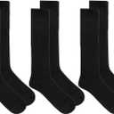 Dr. Scholl's Men's Graduated Compression Over the Calf Socks - 2 & 3 Pair Packs - Comfort Fatigue Relief (Black)