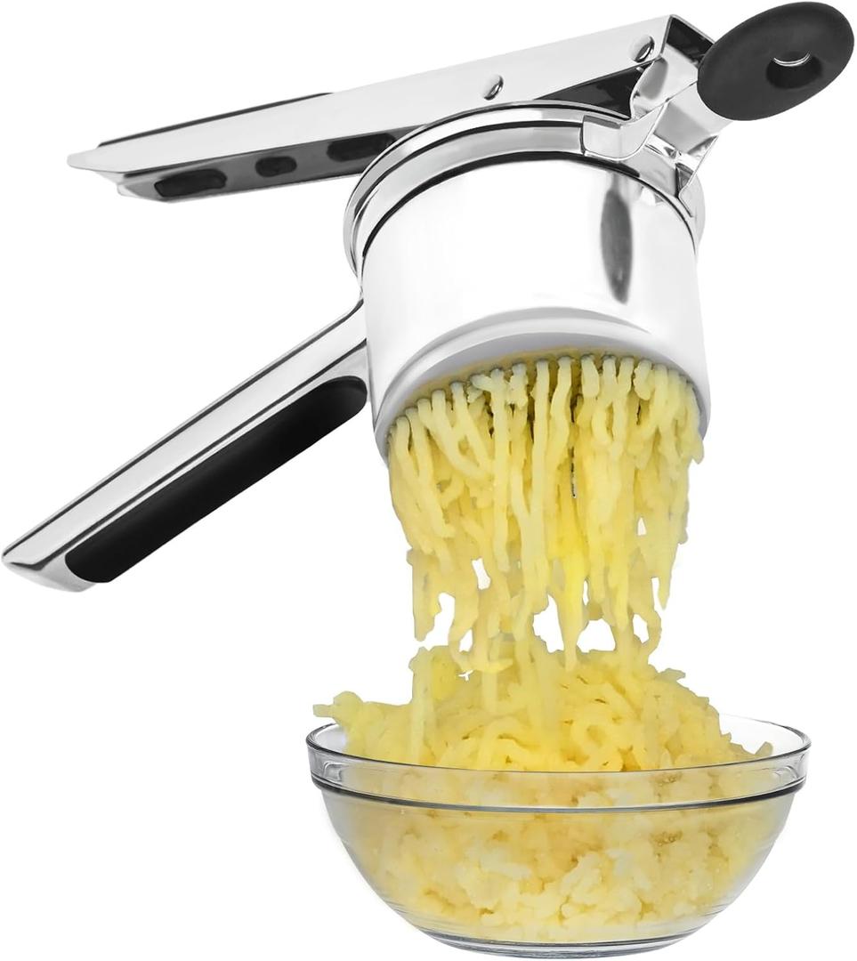 Large 15 oz Potato Ricer, Stainless Steel Fixed Disc Ricer for Making Mashed Potatoes,Easy to Clean and Dishwasher Safe, Suitable for Pumpkin, Sweet Potato, Baby Food.