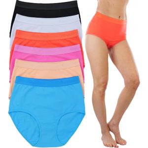 Solid Bikini Underwear  7 pack colorful underwear (Large)