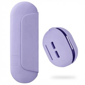 AGIKET 2 IN 1 Silicone Makeup Brush Holder with Beauty Make Up Sponge Holder Case：Soft Portable Cosmetic Face Brushes Holder with Upgrade Anti-Fall Out Magnetic Closure - Purple