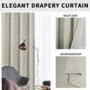 Easy-Going Linen Textured Blackout Curtain 100x84 Inch Extra Wide Patio Sliding Door Curtain for Bedroom, Living Room (1 Panel, Beige)