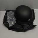 Helmet Half Shell German Motorcycle Helmet with Cycling Glasses - DOT Approved (Medium, Color: Matte Black)