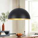 Large Black Pendant Light Kitchen Pendant Light Fixtures 17.71 Industrial Hanging Lamp Modern Farmhouse Pendant Lighting Dome Chandelier for Kitchen Island Hallway Dining Room Foyer Entryway Bedroom