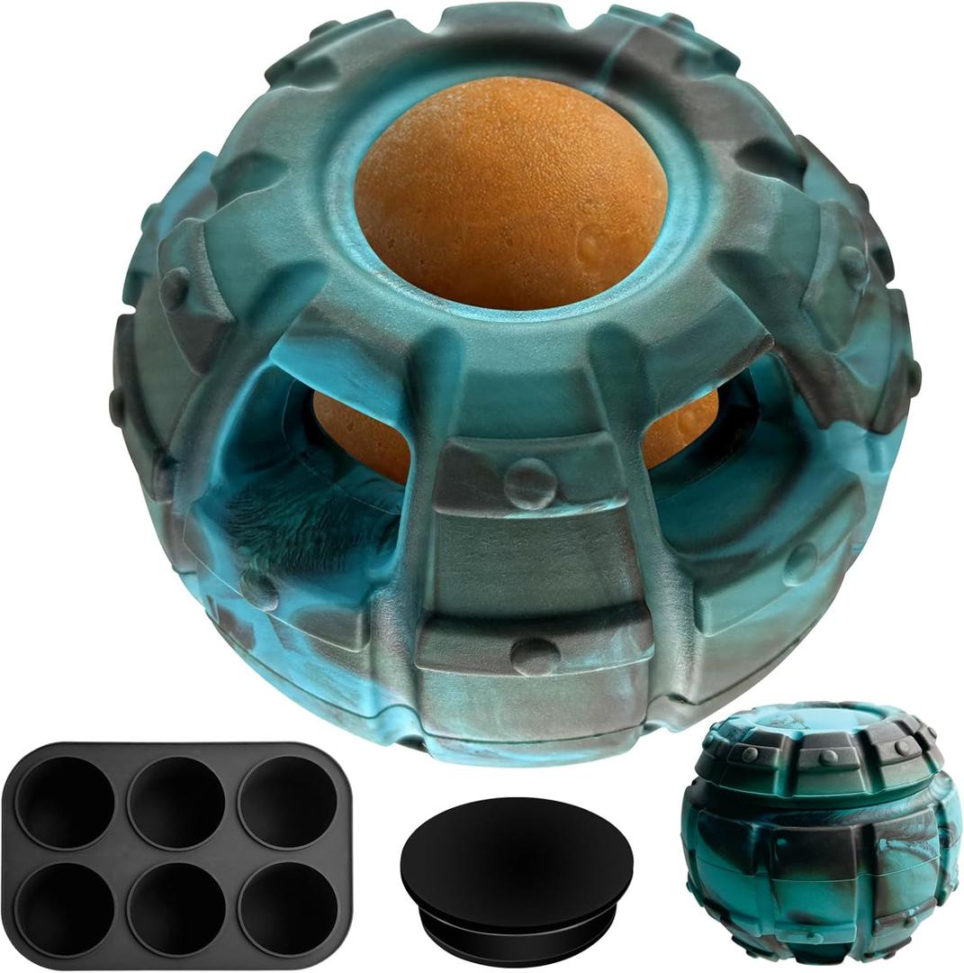 Yipetor Frozen Treat Dispensing Dog Toy - Large Chew Toy, Freezable Fillable Rubber, Reduces Anxiety, Easy to Clean, Interactive Puzzle (Large) (Classic Blue)