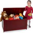 Melissa & Doug Wooden Toy Chest, Toy Storage Box with Hinged-Lid, Playroom Furniture for Kids Ages 3+ (Espresso)