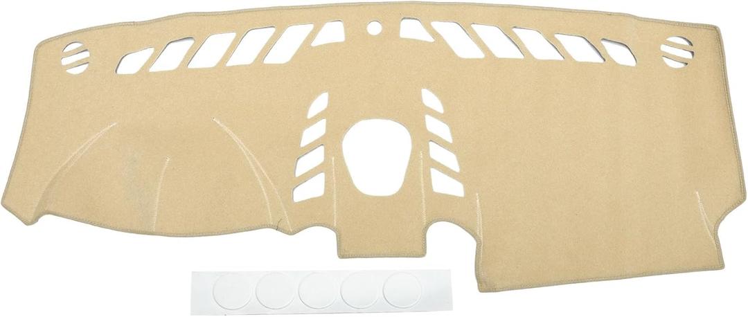 Dash Cover Compatible for Porsche Cayenne 2011-2015, Non-Slip Polyester Silicone Beige Center Console Dashboard Cover Pad Carpet