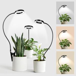 LORDEM Indoor Plant Grow Lights with 6/8/12/16H Auto Timer, 3 Spectrum Modes, Full Spectrum LED, Adjustable Height, for Small Plants, 3Pack Black