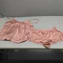 Ekouaer Silk Pajamas for Women Satin Cami Pjs Set V Neck Camisole Shorts Set Adjustable Strap Sleepwear (Medium, Pink)