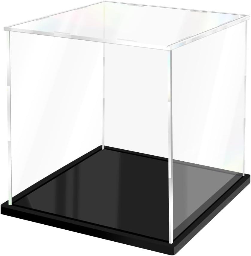 Acrylic Display Case for Collectibles Assemble Clear Acrylic Boxes for Display Thickened Glass Case for Lego Figures Doll Hobby Toys (6.7x6.7x6.7 inch; 17x17x17 cm)