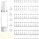 65 Pcs 1.7oz/50ml Clear Airless Pump Bottles for Shampoo Liquid Toiletry Refillable Travel Size Bottles Dispenser, Cosmetic Empty Lotion Pump Containers