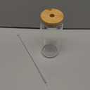 20 Oz Drinking Glasses with Bamboo Lids and Glass Straw - 6 Pcs Glass Cups Beer Ice Coffee Glasses Cute Aesthetic Cup Great for Coffee Bar Accessories Include 2 Cleaning Brushes