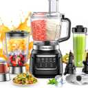 All-in-One Blender & Food Processor, 10-in-1 Professional Blender for Smoothies, Ice Crushing, Dough Making, Chopping, Grinding, Slicing & Shredding, Dishwasher Safe for Kitchen & Home Use