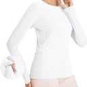 baleaf Women's Sun Shirt UV Protection Shirts Rash Guard Pockets SPF UPF 50+ Quick Dry Long Sleeve Clothing (White), Small