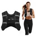 Weighted Vest, 8lb/12lb/16lb/20lb/25lb/30lb Weight Vest with Two Adjustment Straps for Men Women, Weight Vests with Reflective Stripe for Strength Training, Running, Jogging, Walking