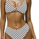 Womens Bikini Set Sexy Solid Bathing Suit for Women Push Up High Leg Thong Two Piece Swimsuit, XL