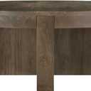 Coaster Home Furnishings - Kinkaid - Mango Wood - Round Coffee Table with Intersecting Base, Thick Slab Legs, Straight-Edge Profile and Modern Style - Living Room - 38 Inch - Brown - 710138, 38 inch diameter