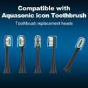 Replacement Toothbrush Heads 10 Pack for AquaSonic icon Electric Toothbrush,Black