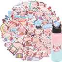 50Pcs Salamander Stickers, Axolotl Sticker,Kids Teens Adults Cute Cartoon Pink Animals Decals Kawaii Axolotls Sticker for Decor Water Bottles Laptops Guitar Scrapbook (Axolotl)