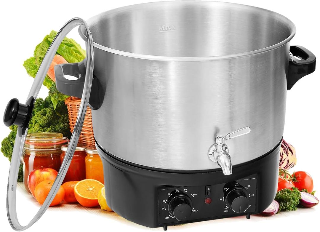 16QT Electric Water Bath Canner with Drain Tap Digital Control Adjustable Time and Temperature for Precise Canning,Cooking and Heating ball electric water bath canner electric pressure canner