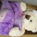 Quinceañera Teddy Bear with Dress – Quinceañera Decoration & Gift for Girls – Centerpiece Doll for Quinceañera – Lavender