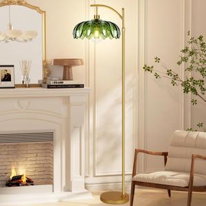 Floor Lamp for Living Room Bedroom with Remote Boho Rattan Standing Lamp Dimmable Black Farmhouse Wicker Bamboo Lamp Shade Arc Floor Light Adjustable Tall Lamp Industrial Floor Lamps Bohemian