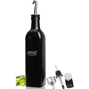Oil Bottles For Kitchen, Olive Oil Dispenser Bottle, Oil Dispenser Bottle For Kitchen, Oil And Vinegar Dispenser, Cooking Oil Dispenser, Farmhouse Decor (1 black)