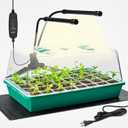 CARPATHEN Seed Starter Tray with Grow Lights and Heating Mat - 40 Cell Plant Germination Tray with 4.7" Humidity Dome Seed Starter Kit for Indoor Seed Starting and Propagation